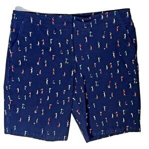 IZOD Golf Shorts Womens Size 18 Bermuda Little Golfers Print